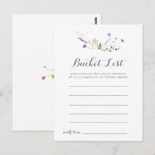 Postale Colorful Dainty Wild Flowers Liste des seaux Carte