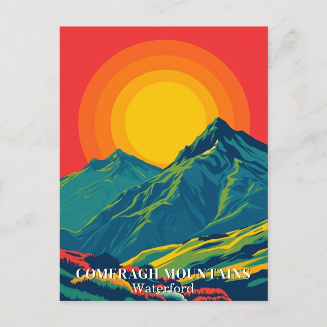 Postale Comeragh Mountains Irlande Retro Travel Carte post (Devant)