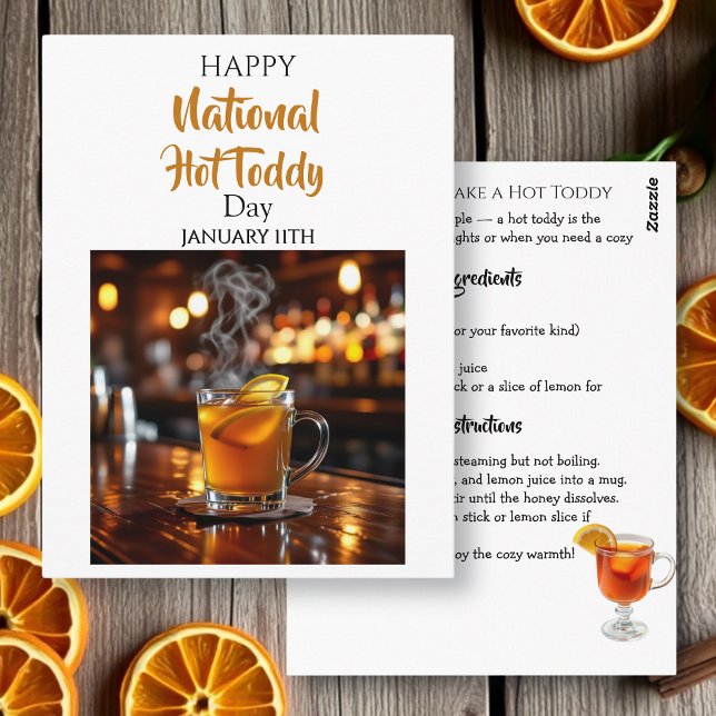 Postale Comment faire une carte de recette de Hot Toddy (Créateur téléchargé)