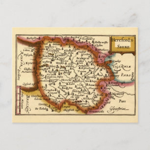 Postale Comté de Herefordshire Angleterre Ancienne Carte A