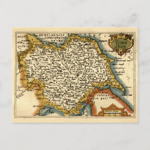 Postale Comté du Yorkshire Angleterre Ancienne Carte Atlas