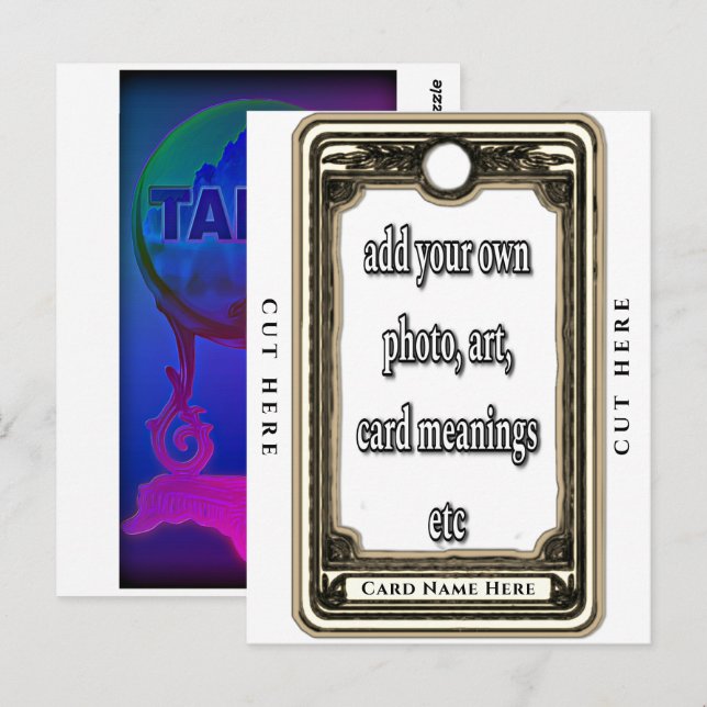 Postale Concevez Votre Propre Carte de Tarot (Devant / Derrière)
