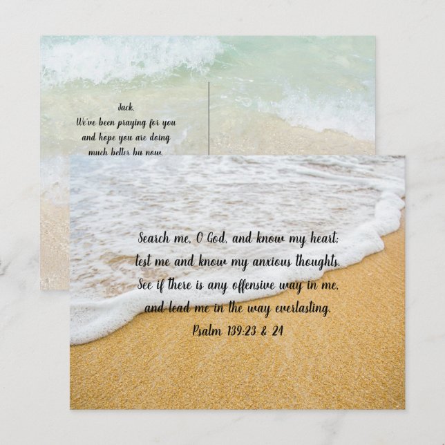 Postale Connaître Mon Coeur Écriture Encouragement Carte P (Devant / Derrière)