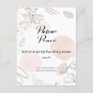 Postale Convention JW 2022 - Fleur blanche beige Carte pos