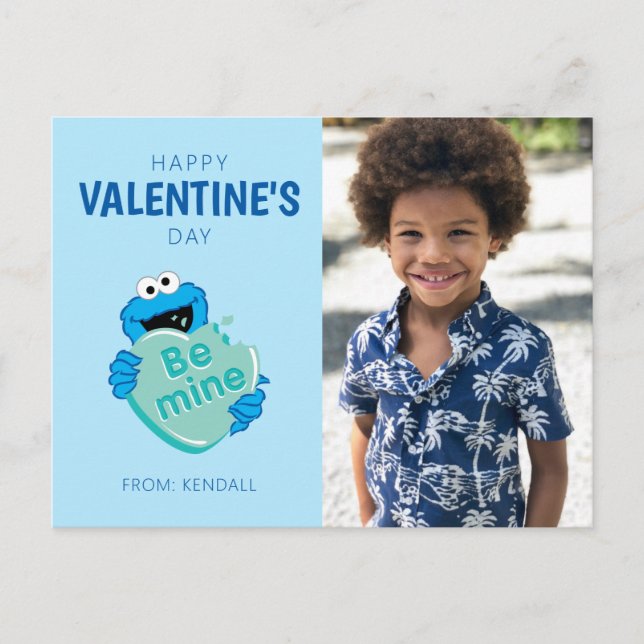 Postale Cookie Monster "Sois à moi" Carte de la Saint-Vale (Devant)
