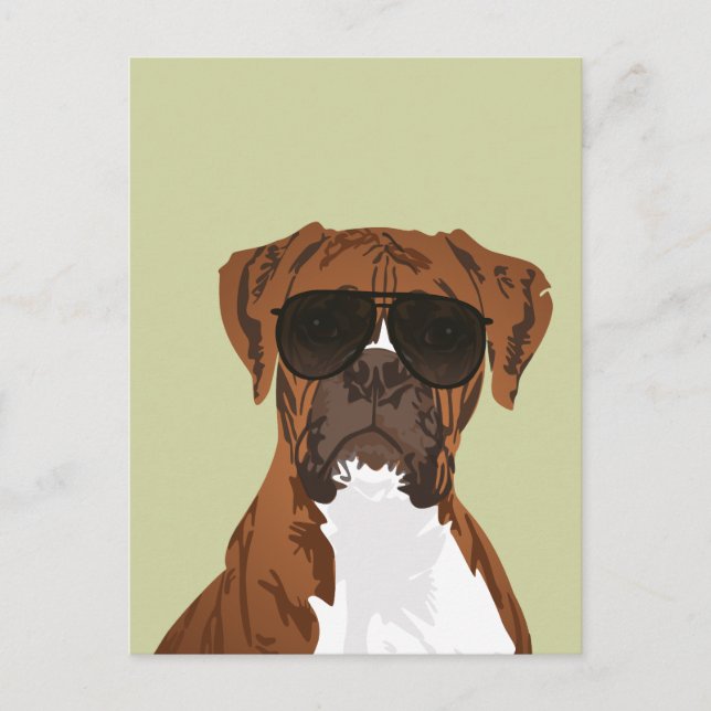 Postale Cool Boxer Dog pour Amoureux de les chiens Carte p (Devant)