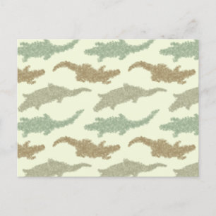 Postale Cool Camo Alligators - motif sans soudure. Carte p