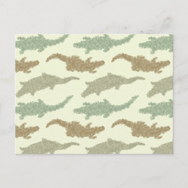 Postale Cool Camo Alligators - motif sans soudure. Carte p (Devant)