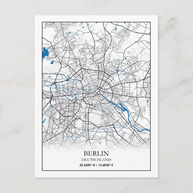 Postale Coordonnées de la carte de la ville Berlin Deutsch (Devant)