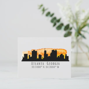 Postale Coordonnées de la carte Skyline de la ville d'Atla