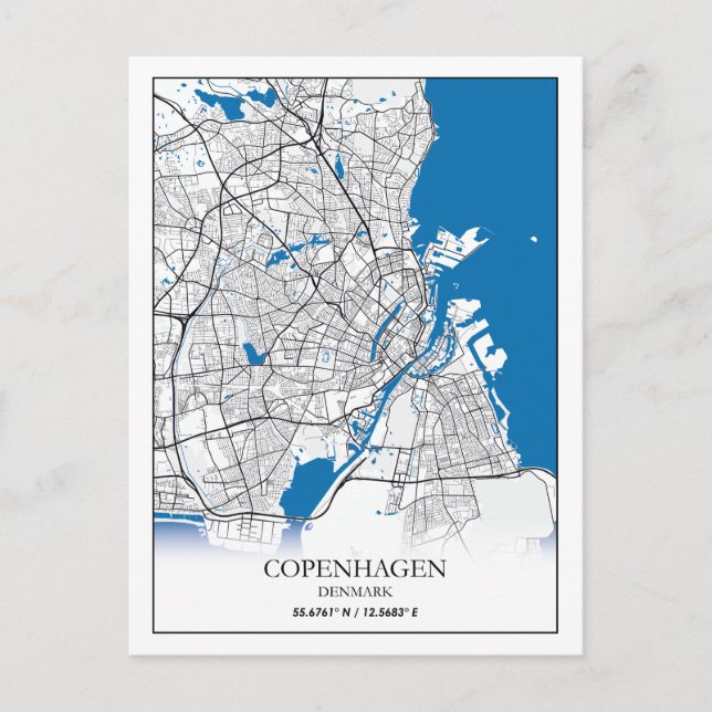 Postale Copenhague Danemark City Carte Voyage Simple Minim (Devant)