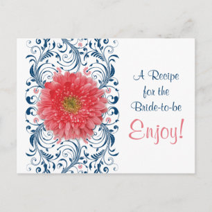Postale Coral Gerbera Daisy Marine Recette Carte Fête des 