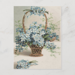 Postale Corbeille de Ne m'oubliez pas Carte de la fête des