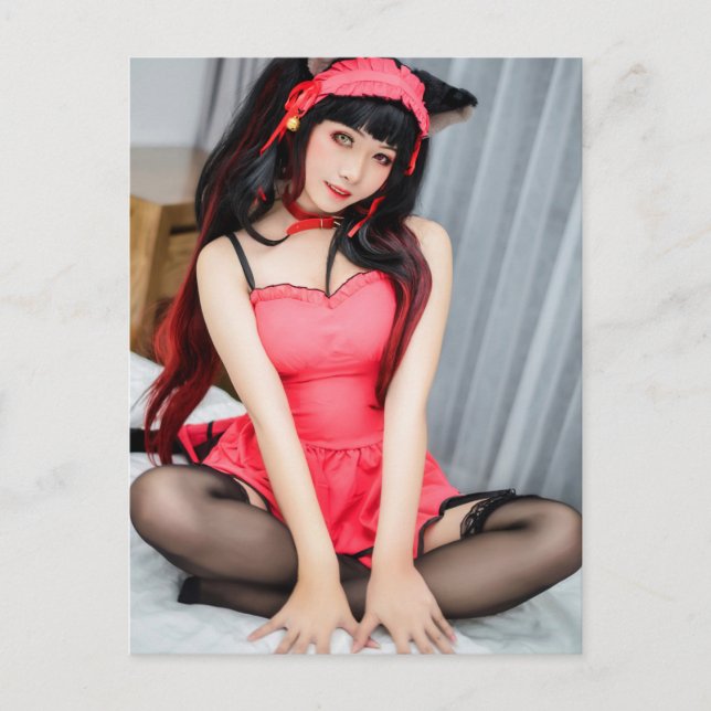 Postale Cosplay Anime Jolie Beauté Asiatique Photo Carte P (Devant)