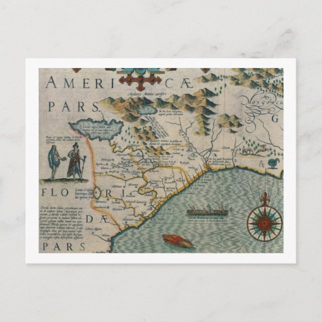 Postale Côte de Caroline du Nord, détail de la carte intit (Devant)