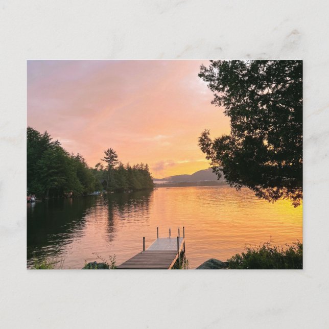 Postale Coucher de soleil d'Adirondack sur une carte posta (Devant)