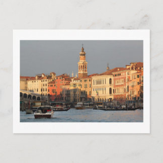 Postale Coucher de soleil de Venise au pont Rialtro carte 
