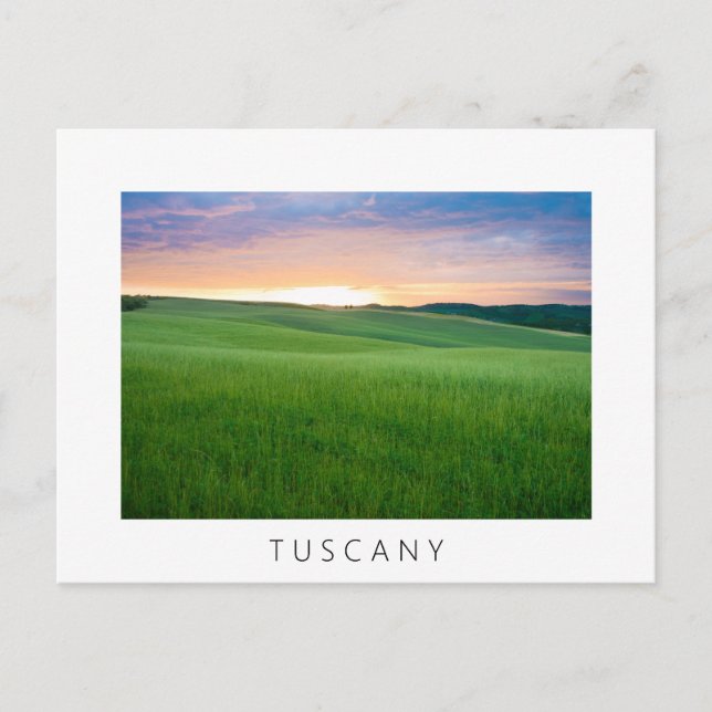 Postale Coucher de soleil en Toscane blanc bordé carte pos (Devant)