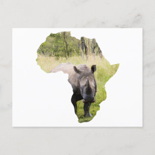 Postale Coucher de soleil sur la carte Afrique