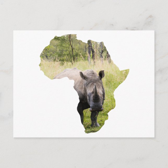 Postale Coucher de soleil sur la carte Afrique (Devant)