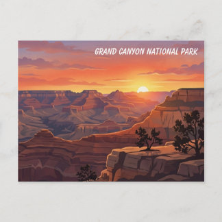 Postale Coucher de soleil sur le Grand Canyon, Carte posta