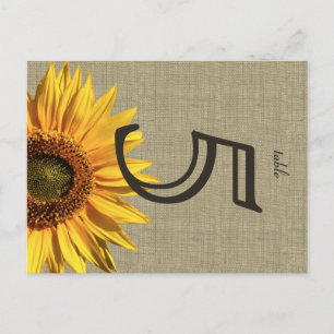 Postale Country Burlap Sunflower Carte Mariage Table