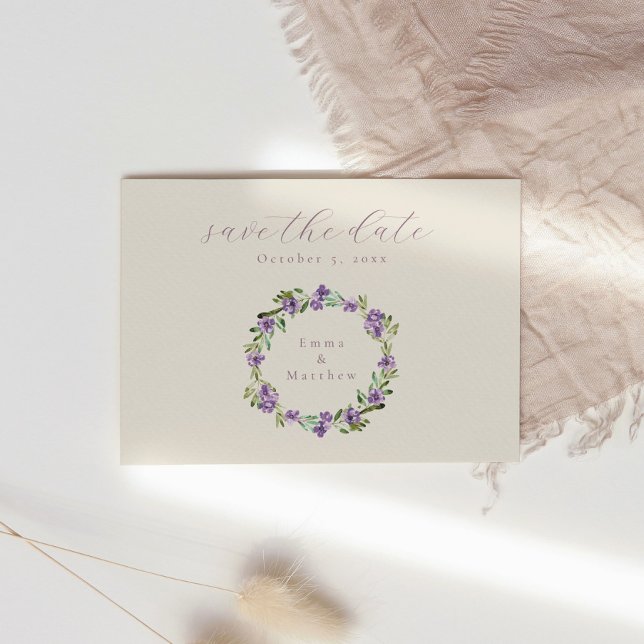 Postale Couronne de botanique violette lilas carte de rése (Créateur téléchargé)