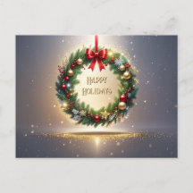 Couronne de Noël festive Carte de vœux de fêtes