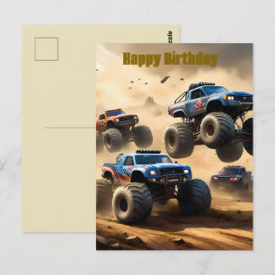 Postale Courses de Monster Trucks dans le désert, Carte d'