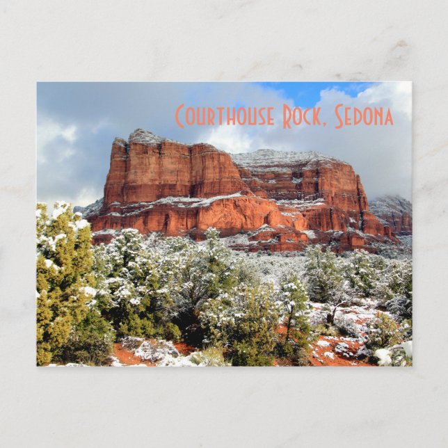 Postale Courthouse Rock, Sedona AZ Carte de poste d'hiver (Devant)