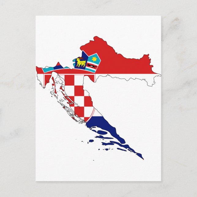 Postale Croatie Carte du drapeau HR Hrvatska (Devant)