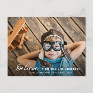 Postale CROIRE   texte blanc superposer carte de noël