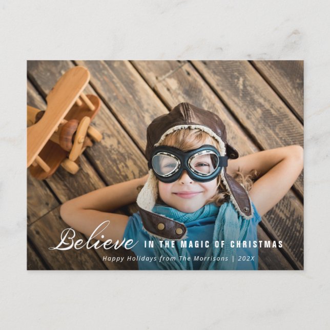 Postale CROIRE | texte blanc superposer carte de noël (Devant)