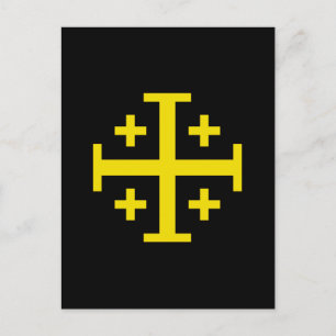 Postale Croix de Jérusalem Croix quintuple du Christ Carte