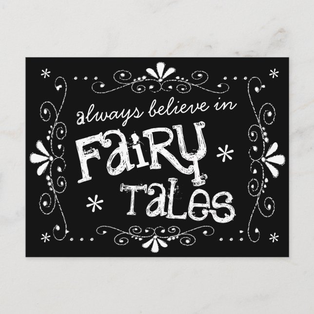 Postale Croyez toujours en Fairy Tales Chalkboard Carte po (Devant)