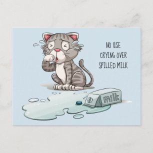 Postale Cry Cat personnalisées texte et couleur carte post