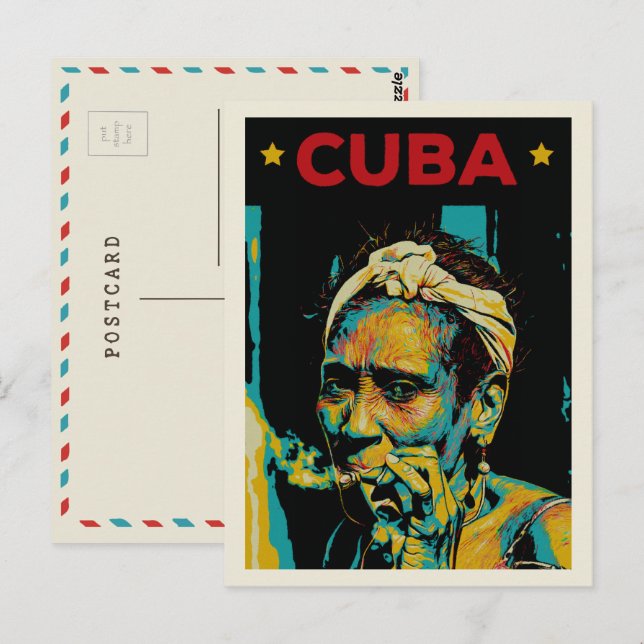 Postale Cuba Caraïbes femme typique de La Havane Carte pos (Devant / Derrière)