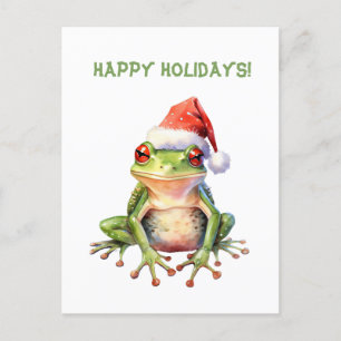 Postale Cute Fun Fabrique Frog Christmas Holiday Carte pos