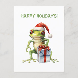 Postale Cute Fun Fabrique Frog Christmas Holiday Carte pos