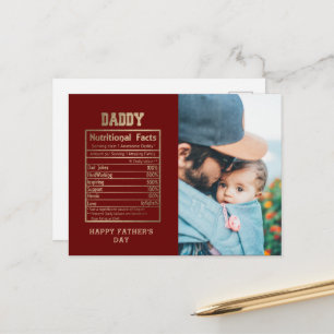 Postale Daddy Nutritional Facts Fête des pères Carte posta