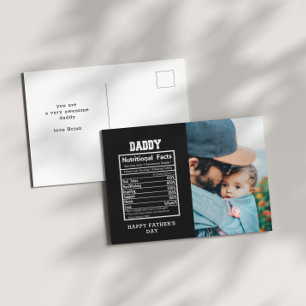 Postale Daddy Nutritional Facts Fête des pères Carte posta