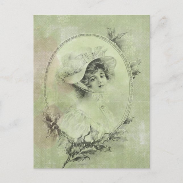 Postale Dame victorienne en Verdigris Casquette Carte post (Devant)
