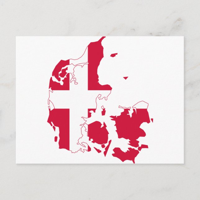 Postale Danemark Carte Drapeau DK (Devant)