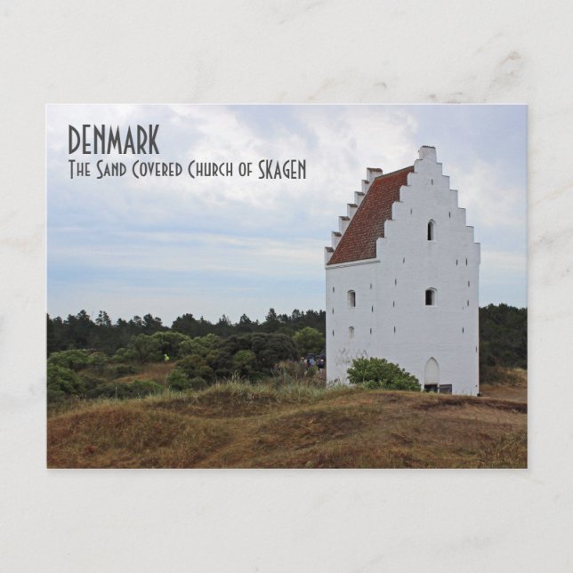 Postale Danemark, Skagen Église Recouverte de Sable Carte  (Devant)