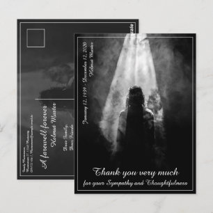 Postale Dans la lumière - Carte de remerciement d'adieu à