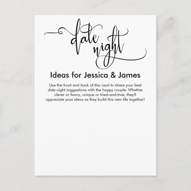 Postale Date Nuit Idées & Suggestions Carte Conseil (Devant)