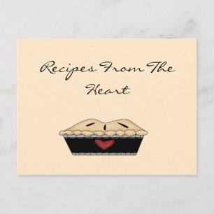Postale De La Carte De Recette À Tarte Coeur