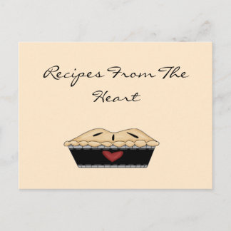 Postale De La Carte De Recette À Tarte Coeur