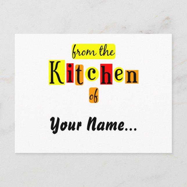 Postale De la cuisine de la carte de recette Retro Reds (Devant)