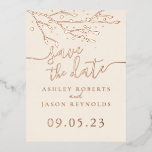 Postale De Vacances En Aluminium Branche simple Enregistrer la carte Date